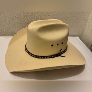 Lonestar Men's Cream Western Cowboy Hat with Braided Accent Band